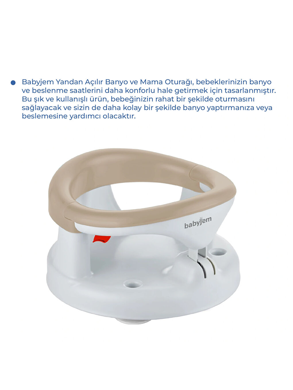 Yandan Açılır Banyo ve Mama Oturağı & Minder 2'li Set Taş-1