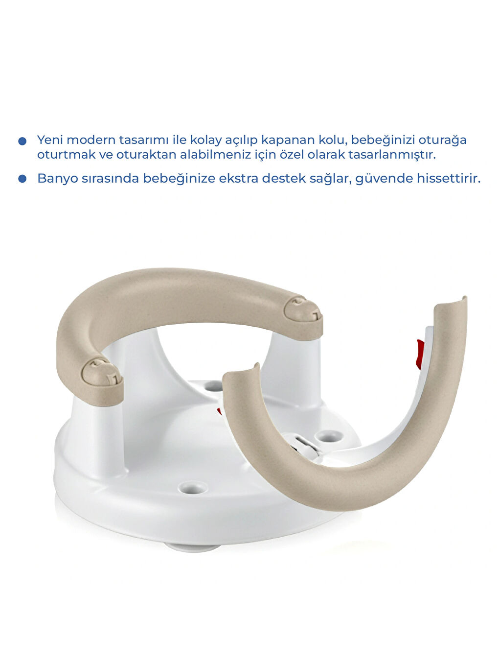 Yandan Açılır Banyo ve Mama Oturağı & Minder 2'li Set Taş-2