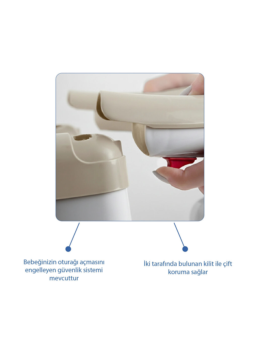 Yandan Açılır Banyo ve Mama Oturağı & Minder 2'li Set Taş-3