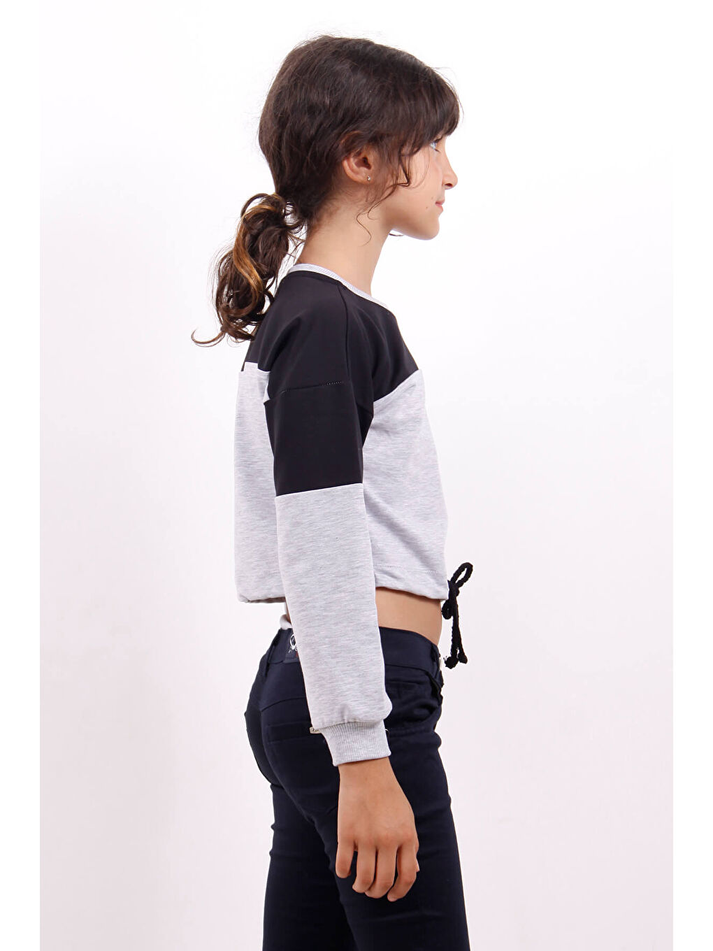 Siyah Kız Çocuk Varaklı Girl Baskılı Sweatshirt-5