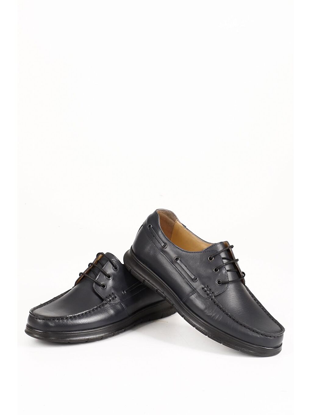 Lacivert LACİVERT  Hakiki Deri Yuvarlak Burun Bağcıklı Günlük Erkek Ayakkabı 01983