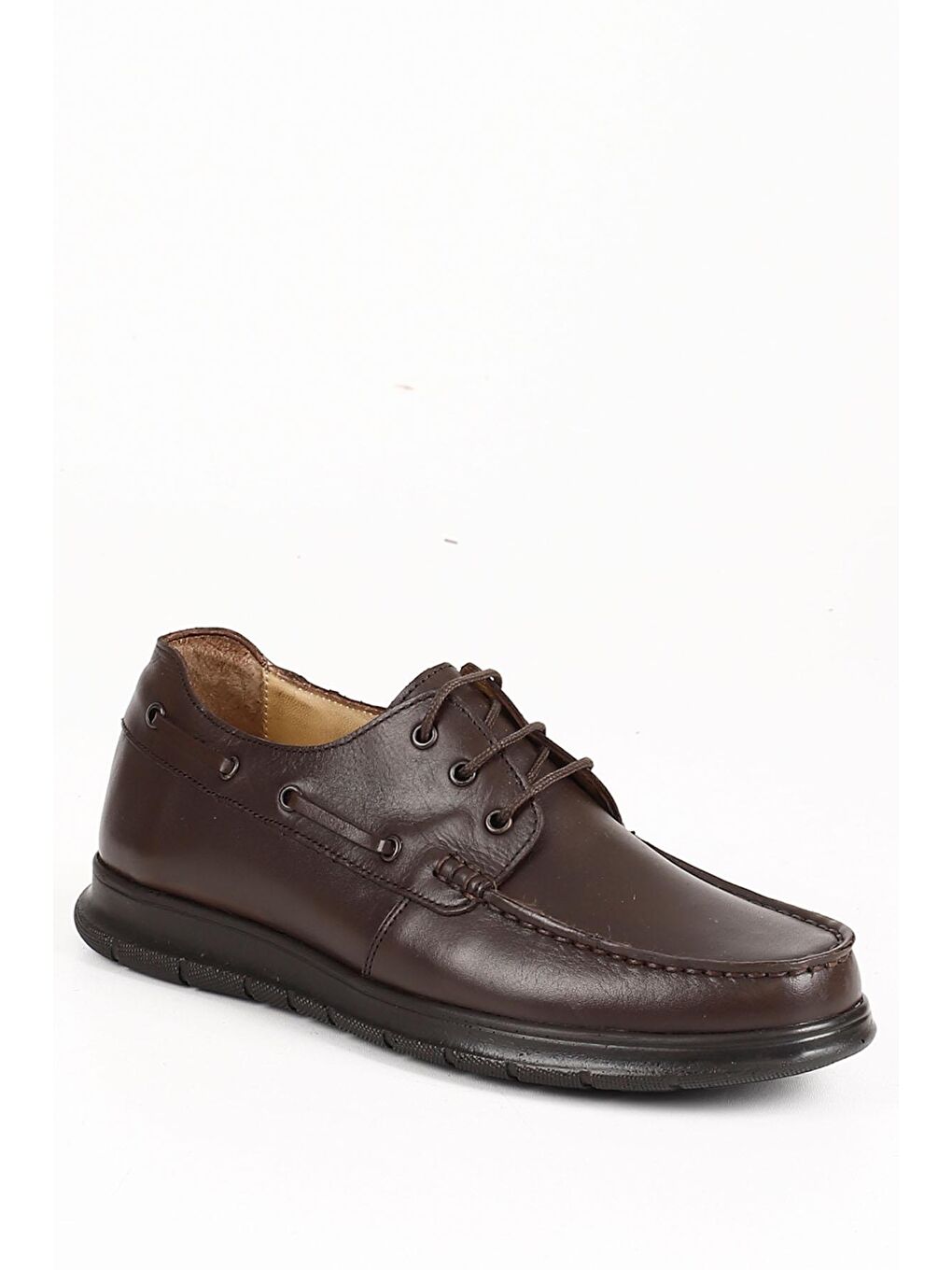 Kahverengi KAHVERENGİ  Hakiki Deri Yuvarlak Burun Bağcıklı Günlük Erkek Ayakkabı 01983-4