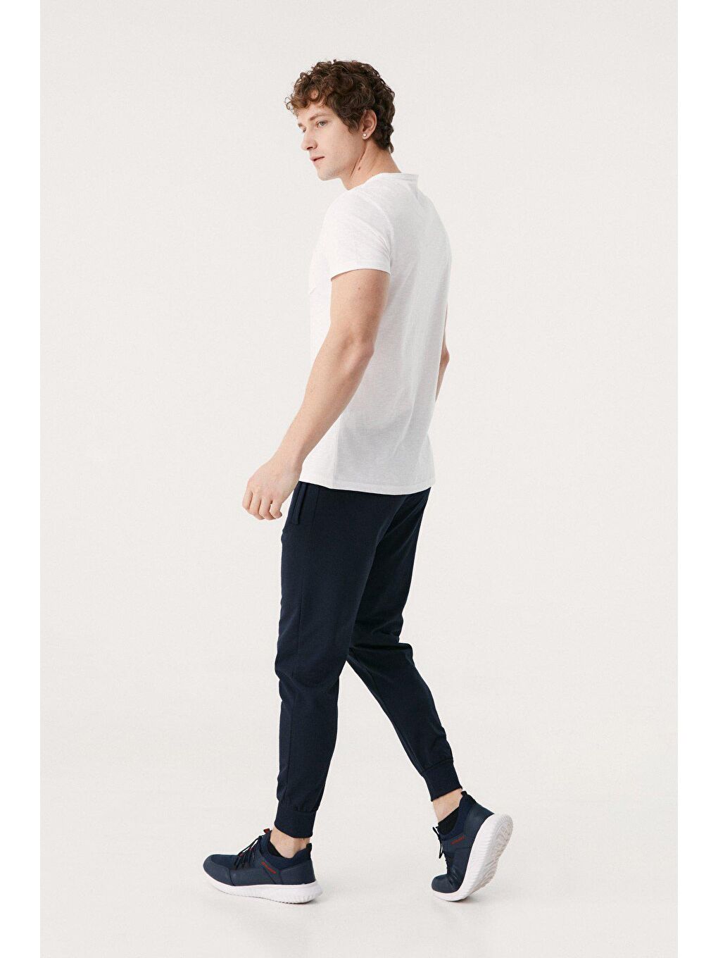 Lacivert Beli Bağcıklı Jogger Eşofman Altı-2