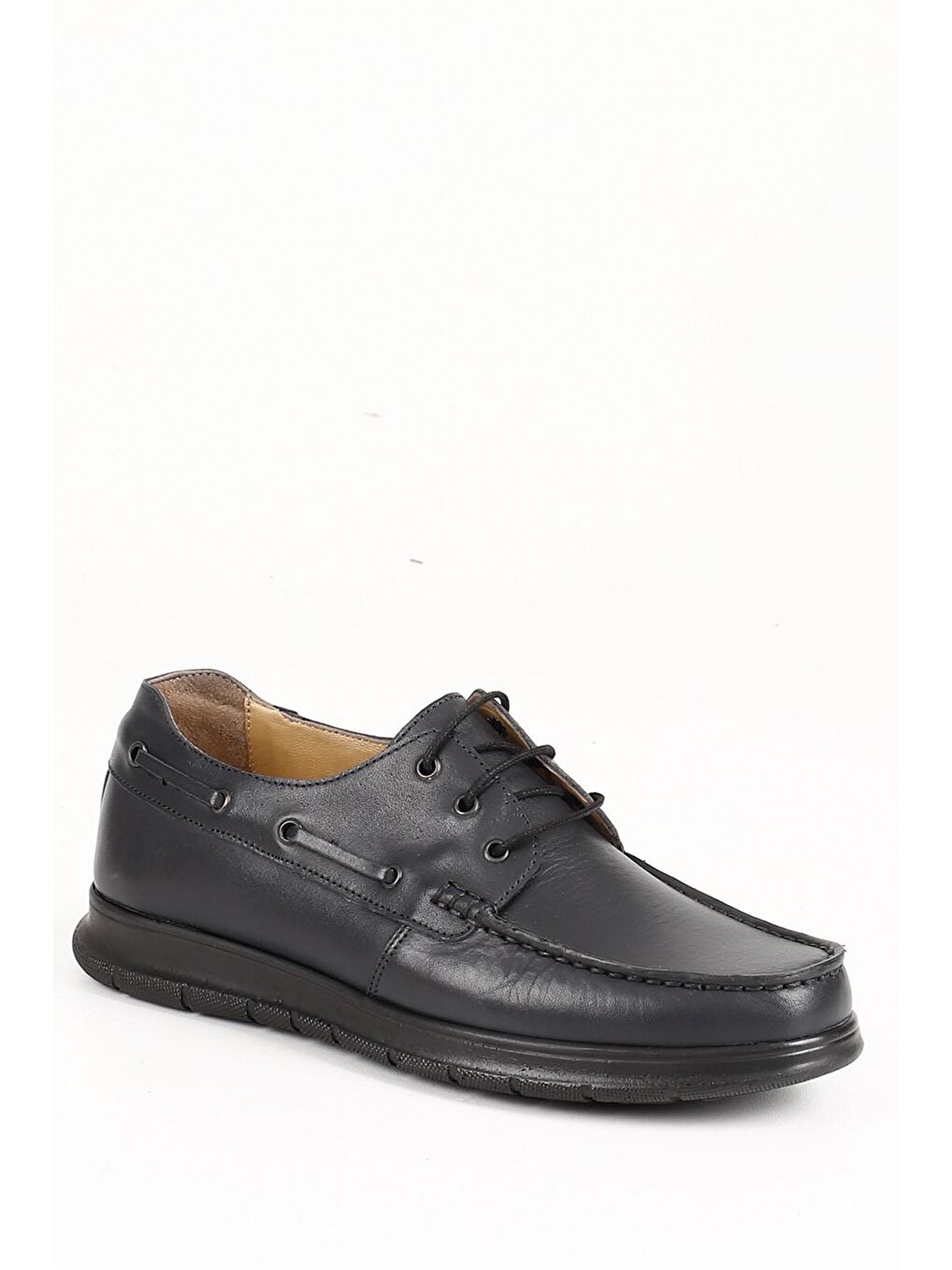 Lacivert LACİVERT  Hakiki Deri Yuvarlak Burun Bağcıklı Günlük Erkek Ayakkabı 01983-4