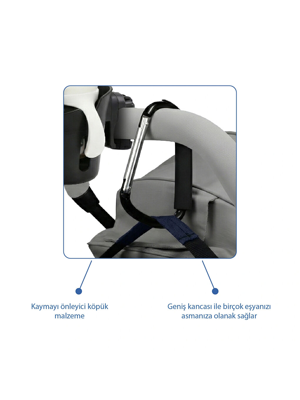 Bebek Arabası Aksesuar 2 Parça Set Telefon Tutucu + Kanca XL-3