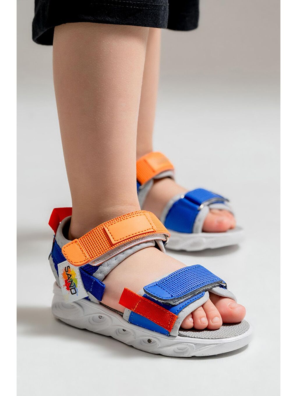 Erkek Çocuk Saks Mavi Işıklı Anatomik Hafif Spor Sandalet