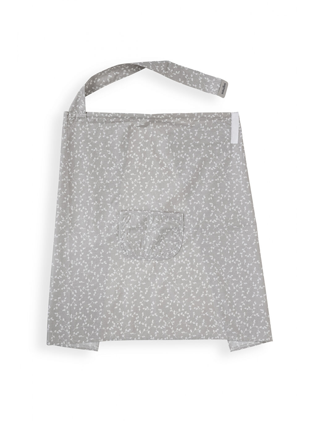 Cepli Emzirme Önlüğü Gri Çiçek