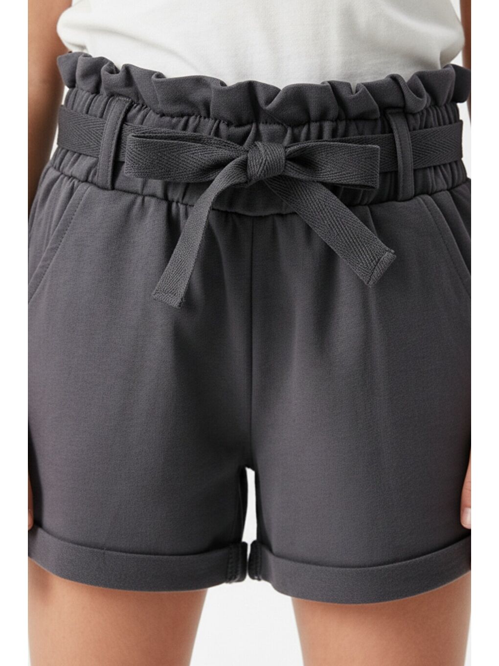 Antrasit Kız Çocuk Şort-3