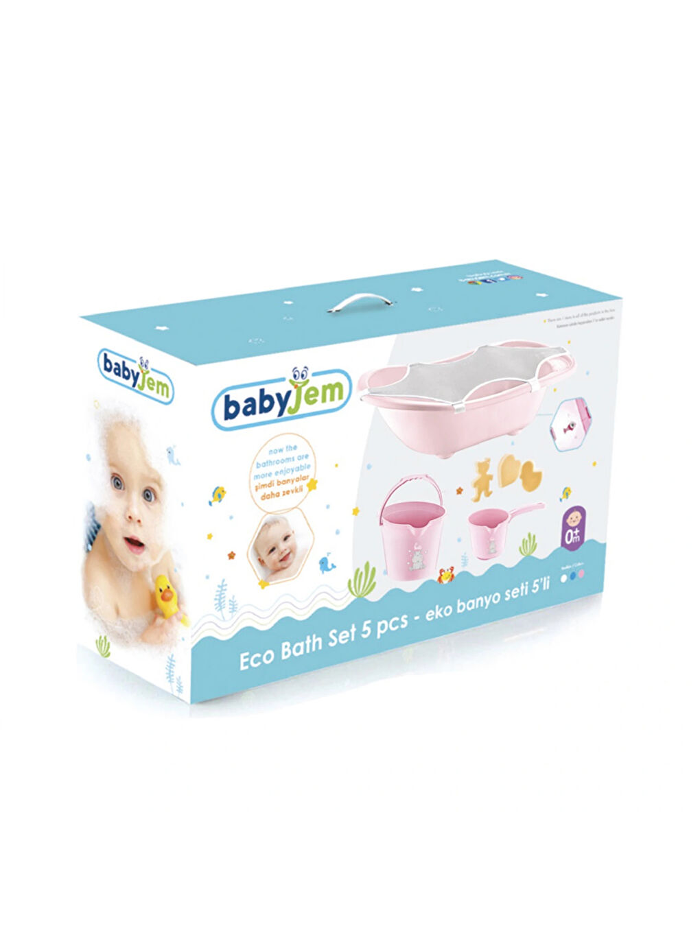 5 Parça Banyo Küvet Seti Pembe-4