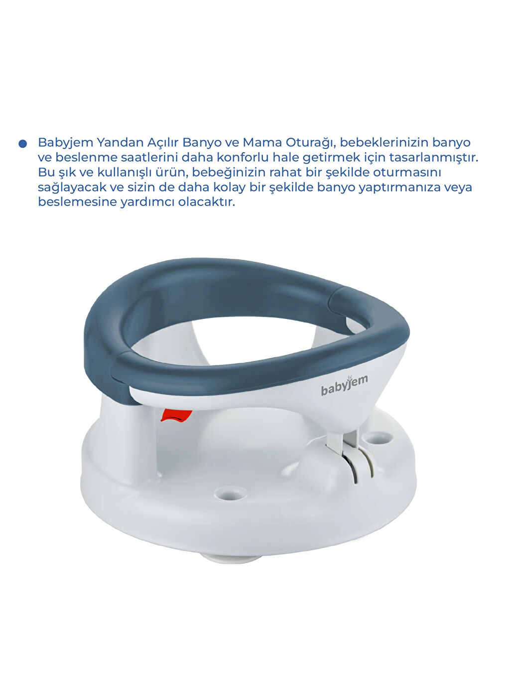 Yandan Açılır Banyo ve Mama Oturağı & Minder 2'li Set İndigo Mavi-1