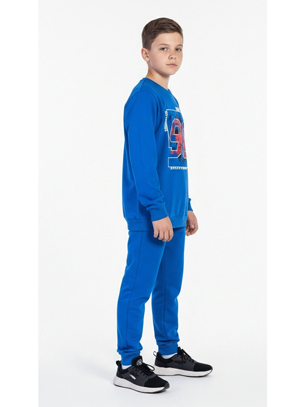 Mavi Erkek Çocuk Baskılı Eşofman Takımı-1