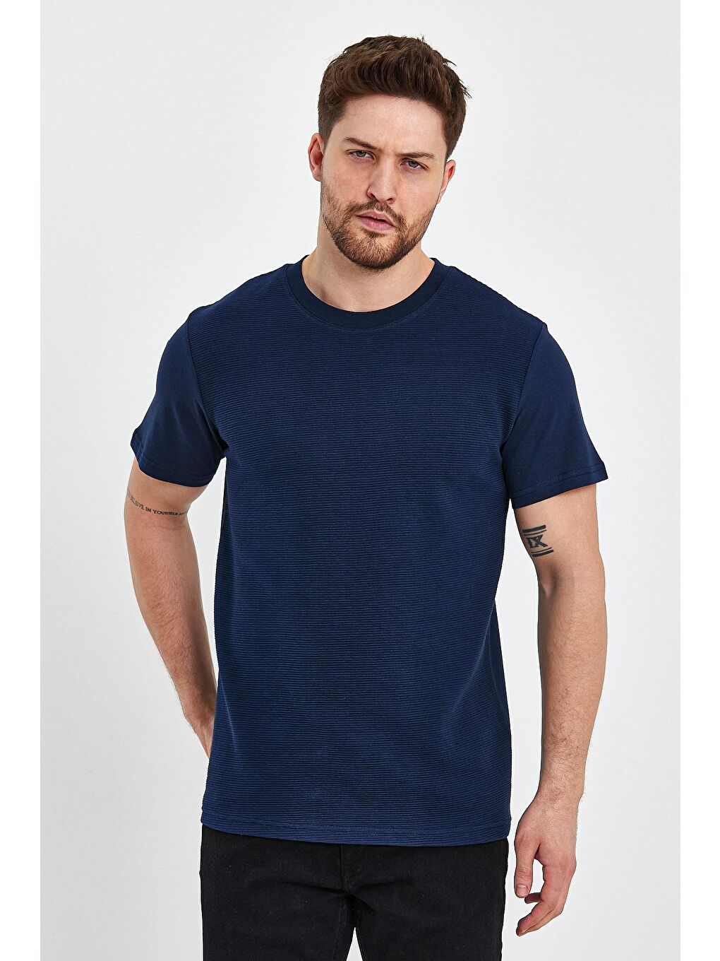 İndigo Bisiklet Yaka Regular Fit Erkek Tişört