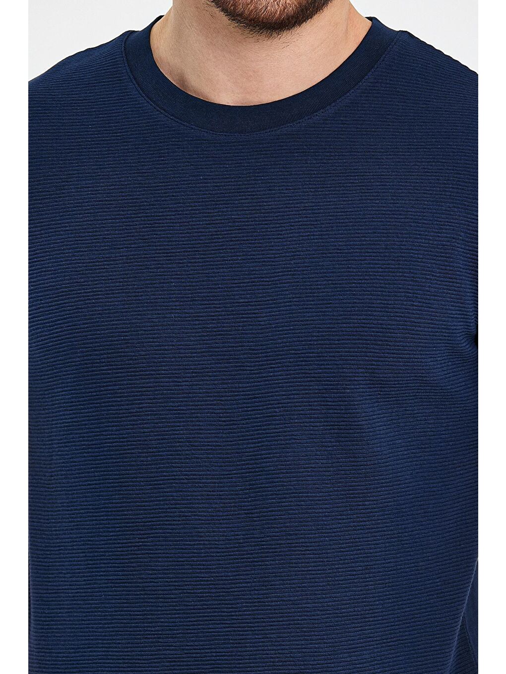 İndigo Bisiklet Yaka Regular Fit Erkek Tişört-2