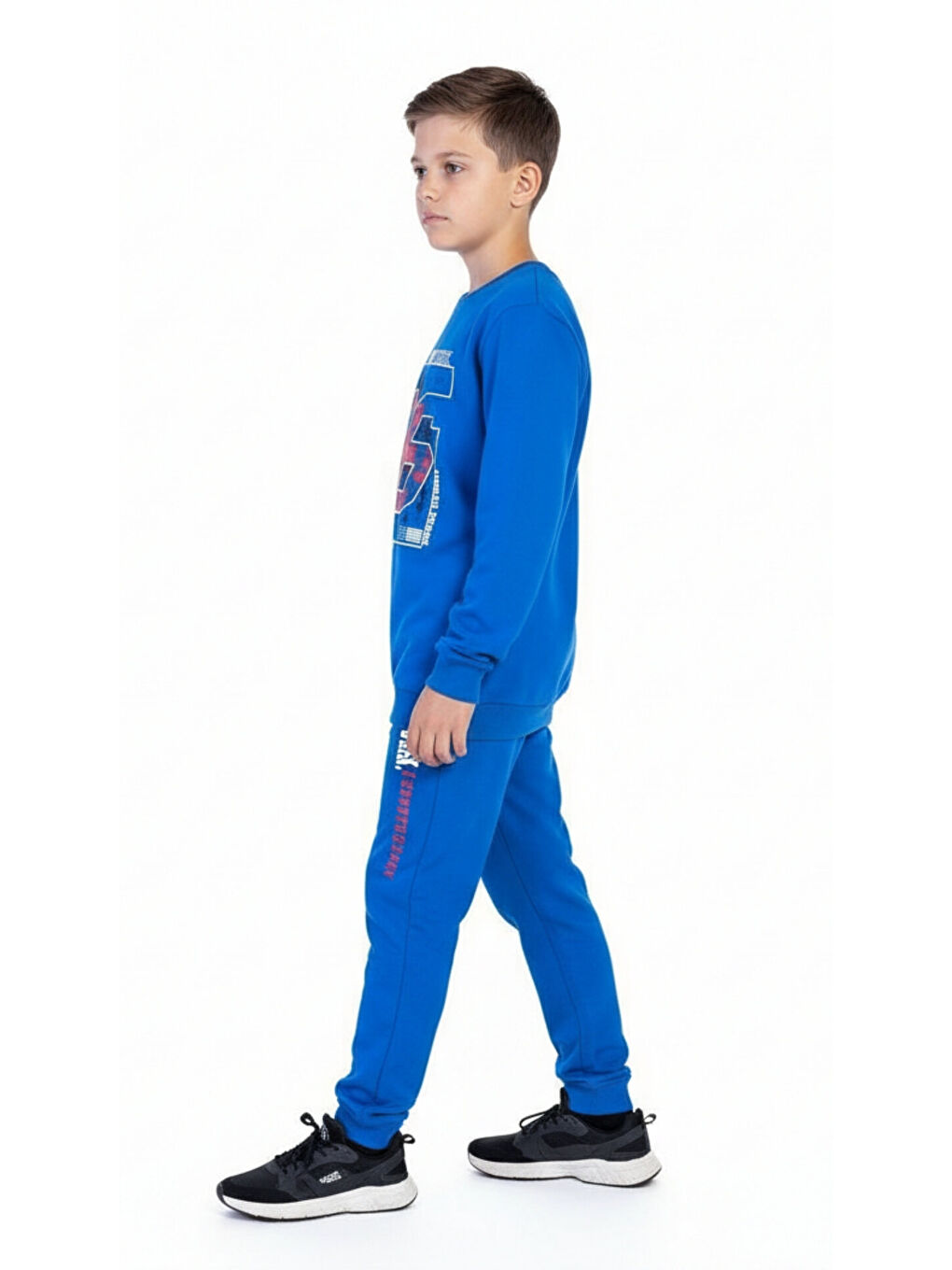 Mavi Erkek Çocuk Baskılı Eşofman Takımı-4