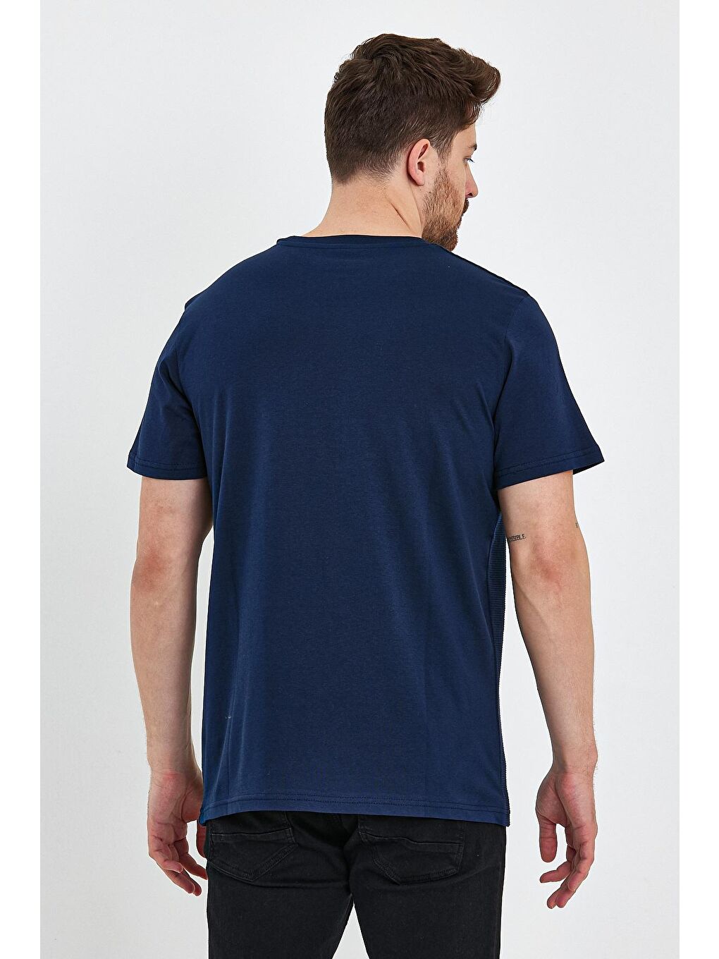 İndigo Bisiklet Yaka Regular Fit Erkek Tişört-3