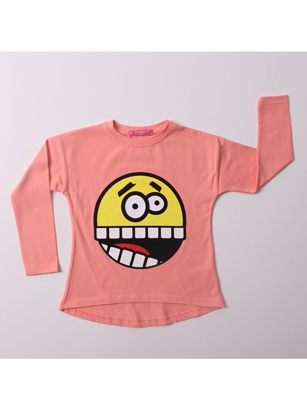 Pembe Kız Çocuk Sweatshirt Smile Baskılı