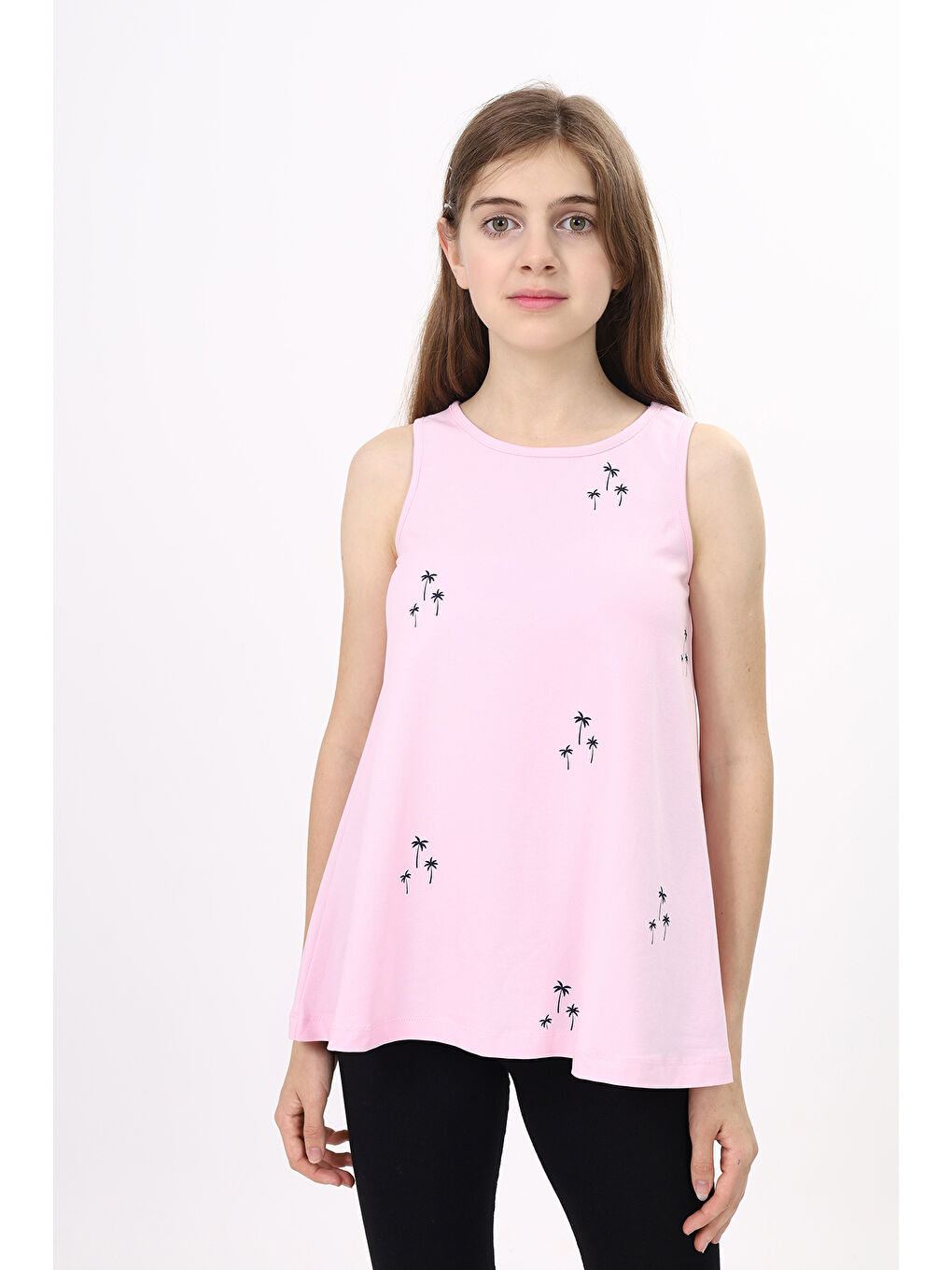 Pembe Kız Çocuk Baskılı Atlet