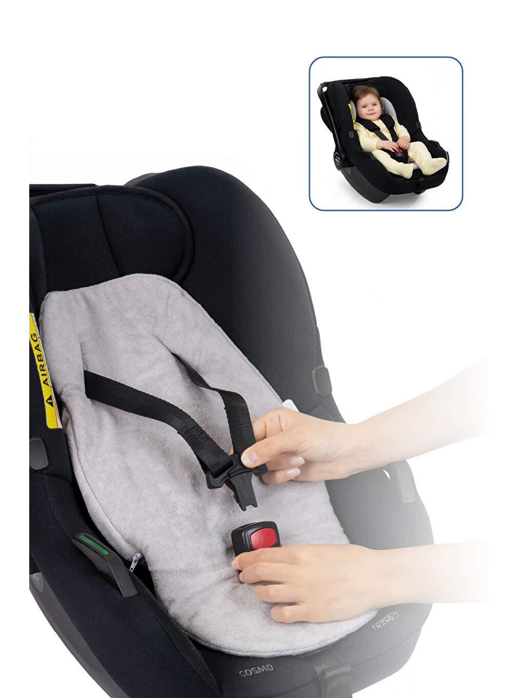 Ana Kucağı Bel Desteği Havlu Gri-2