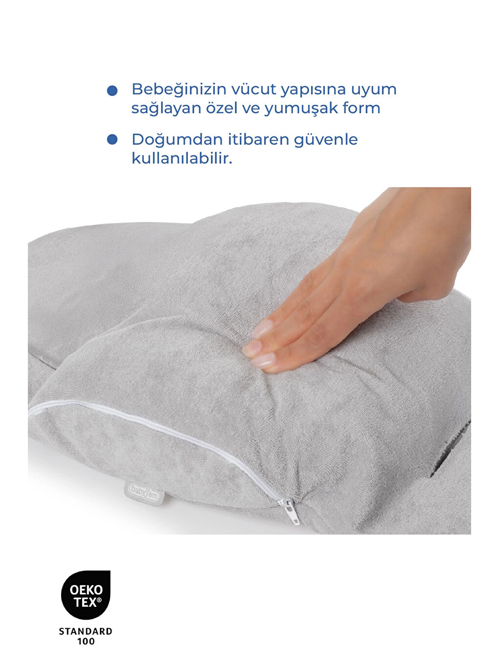 Ana Kucağı Bel Desteği Havlu Gri-4