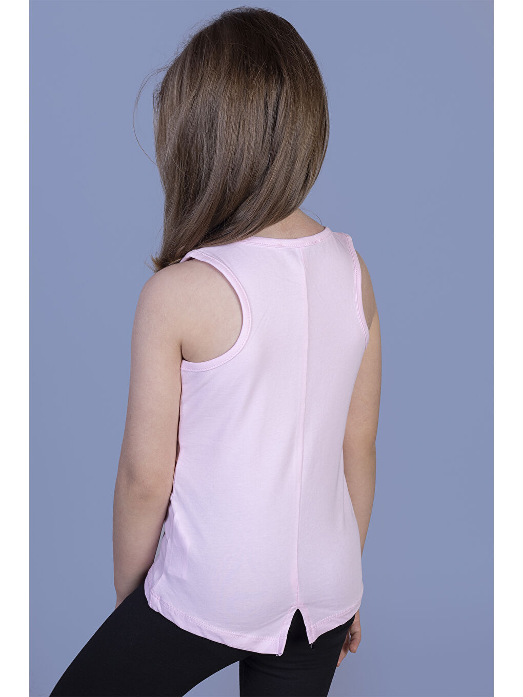 Pembe Kız Çocuk Kiraz Nakışlı Atlet-2