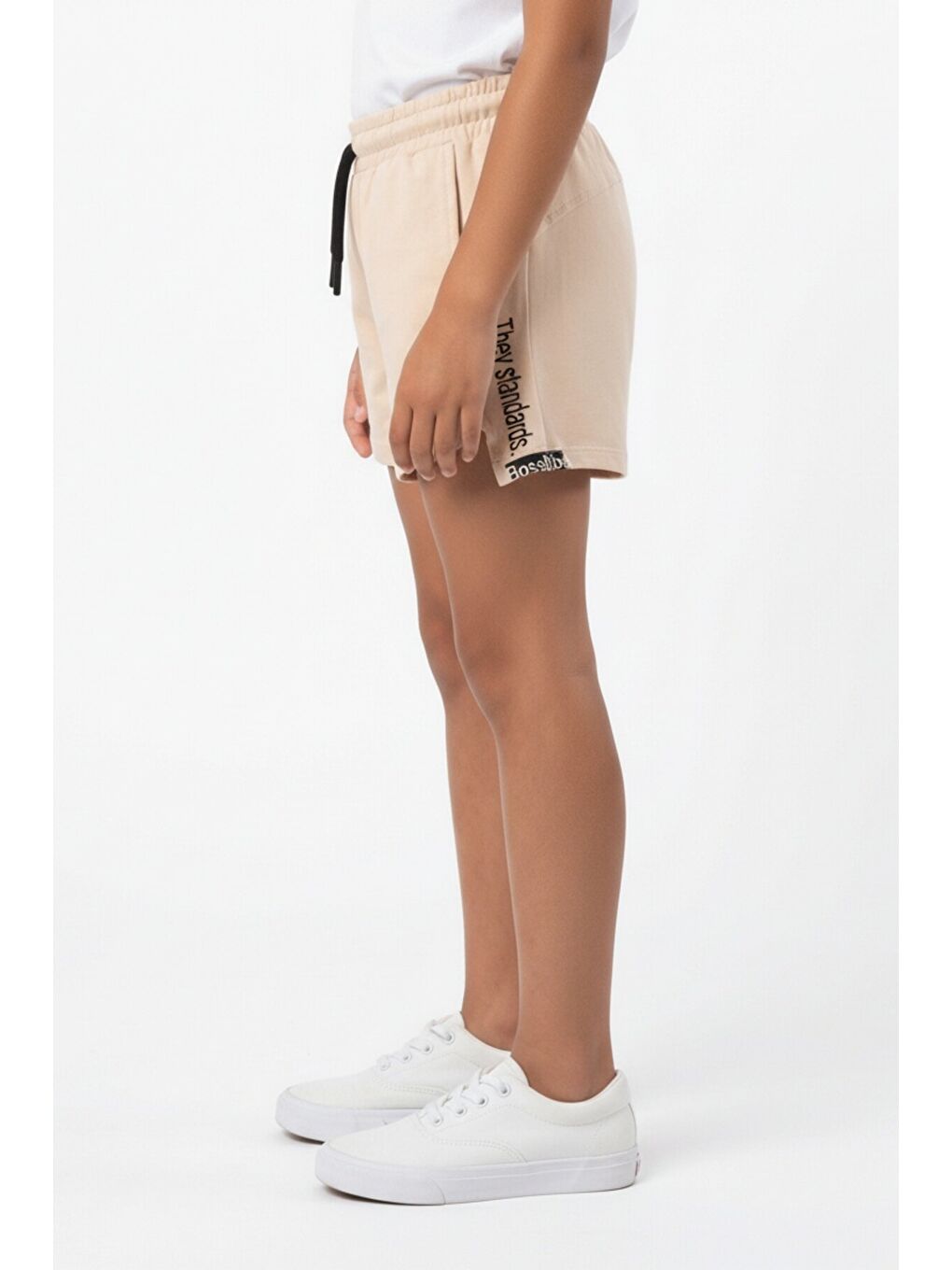 Bej Kız Çocuk They Standards Baskılı Şort-2
