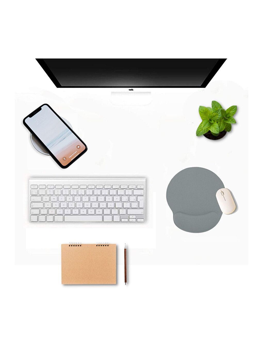 Bilek Destekli  Ergonomik Jel Mouse Pad Buz Mavisi-1