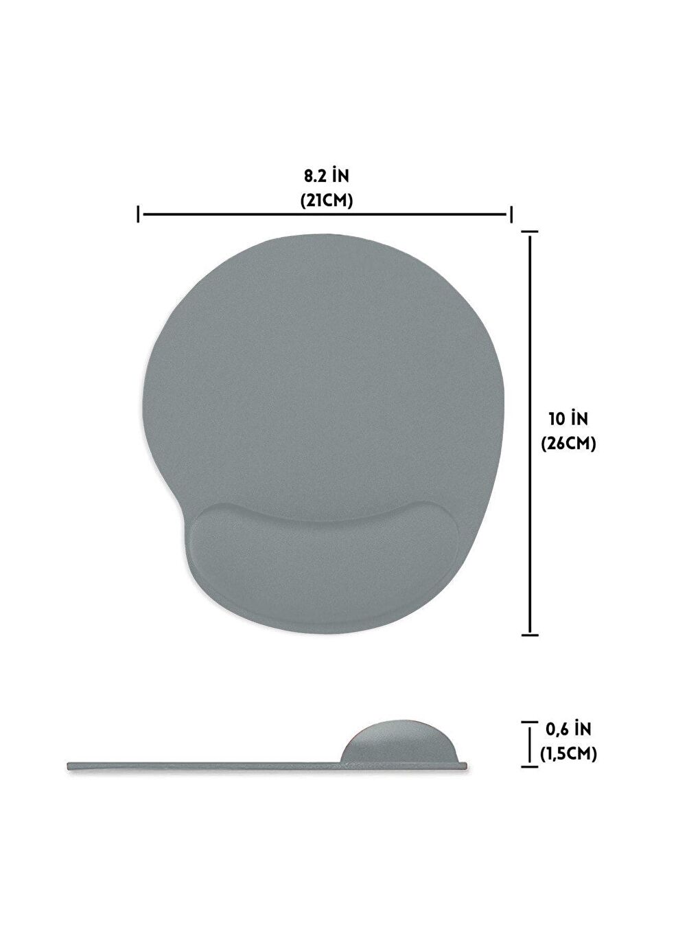 Bilek Destekli  Ergonomik Jel Mouse Pad Buz Mavisi-3