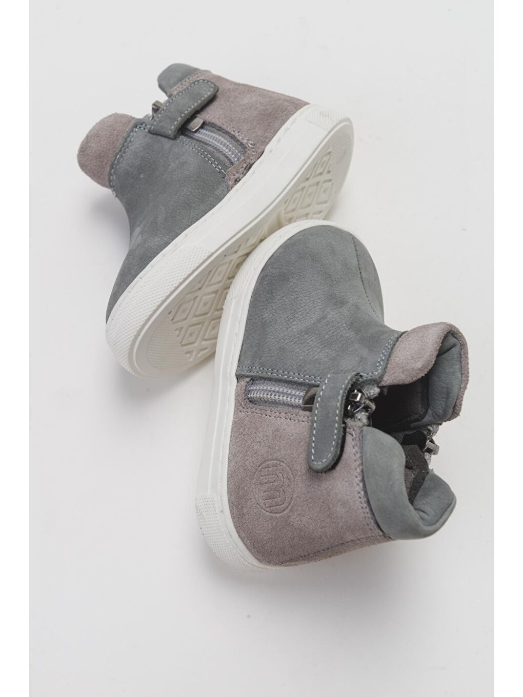 Erkek Çocuk Gri Hakiki Deri Çocuk Bot-3