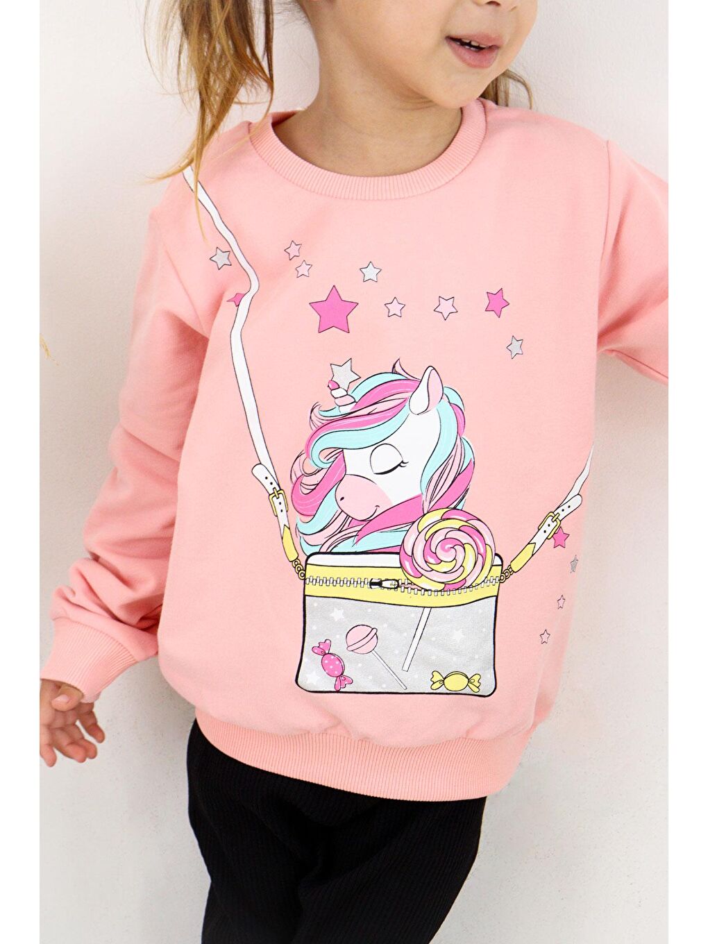 Breeze Somon Kız Çocuk Sweatshirt Unicorn Somon (2-3 Yaş) - 2