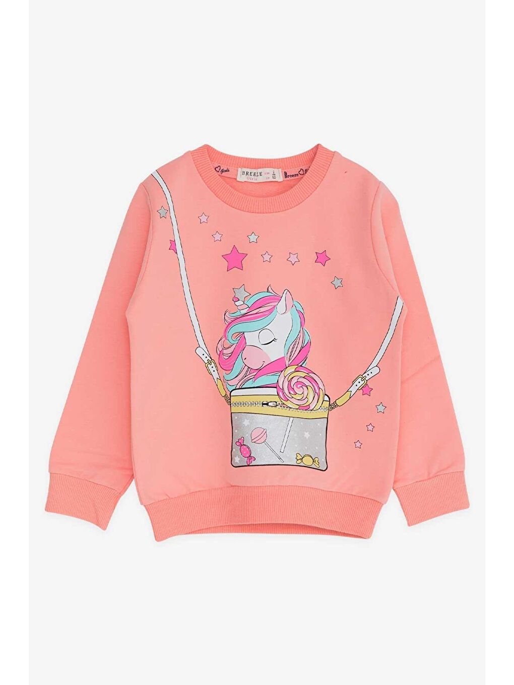 Breeze Somon Kız Çocuk Sweatshirt Unicorn Somon (2-3 Yaş) - 3