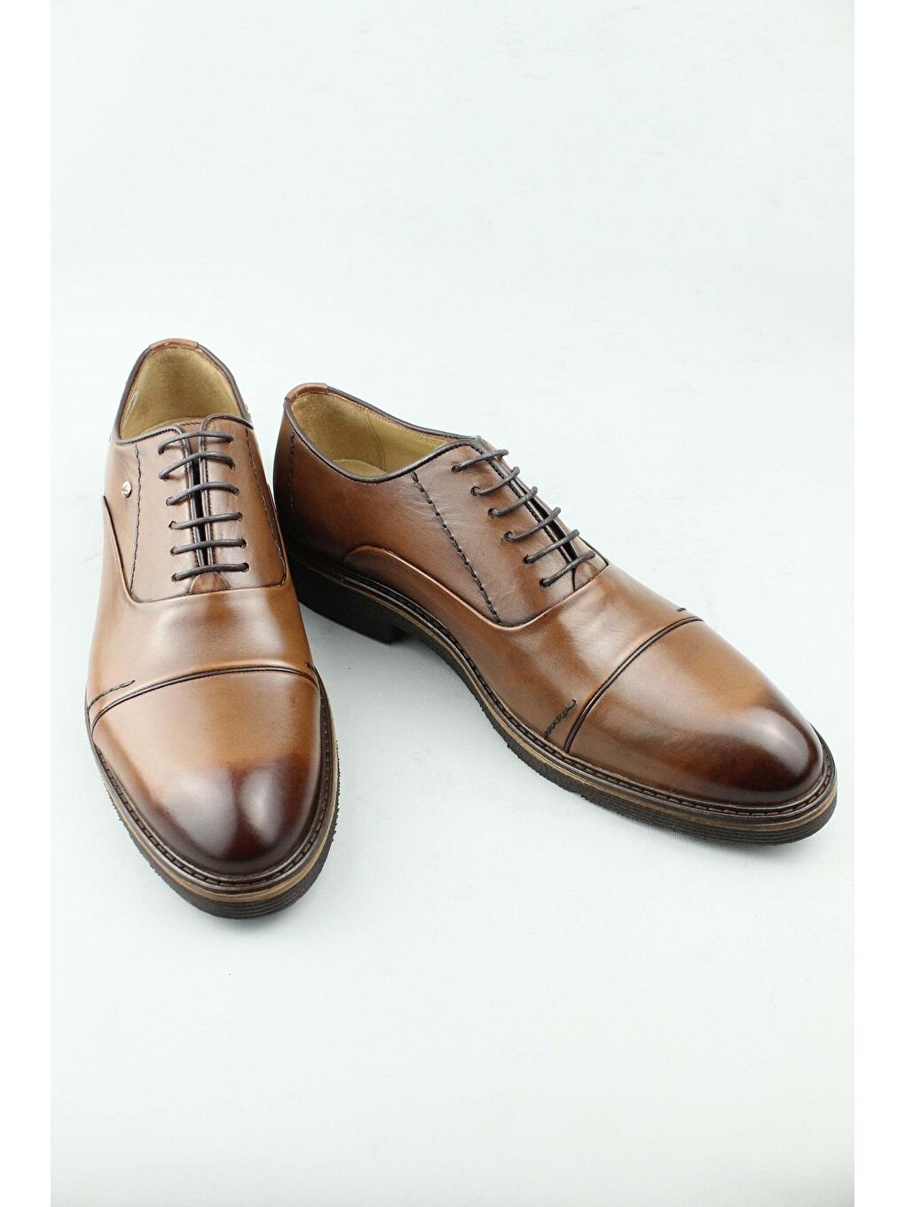 Kahverengi Trace Hakiki Deri Klasik Ayakkabı Erkek-2