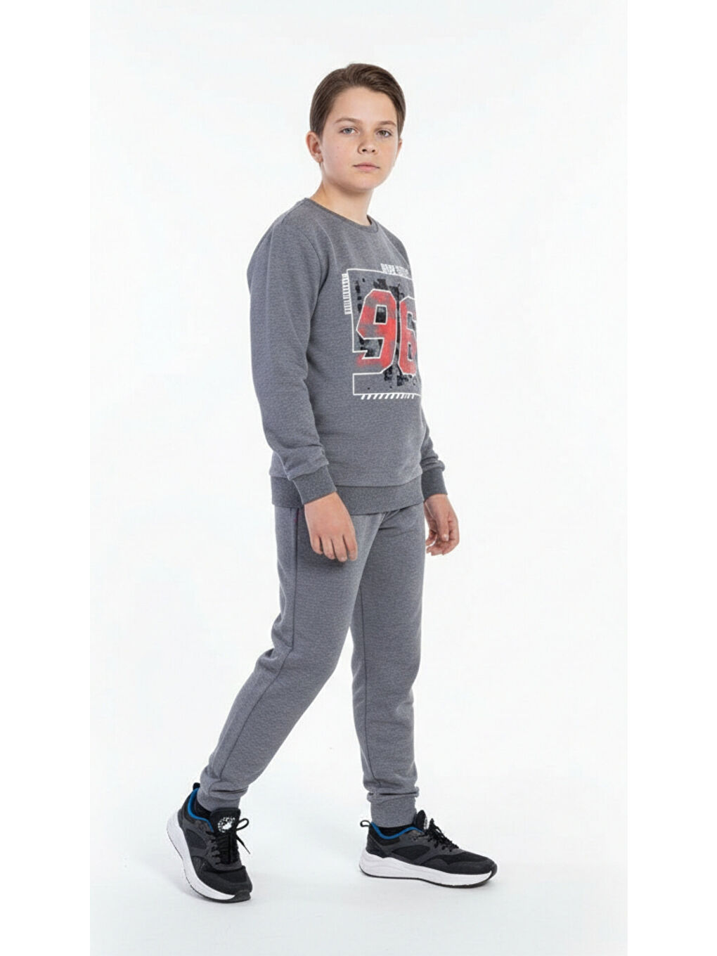 Antrasit Erkek Çocuk Baskılı Eşofman Takımı-1