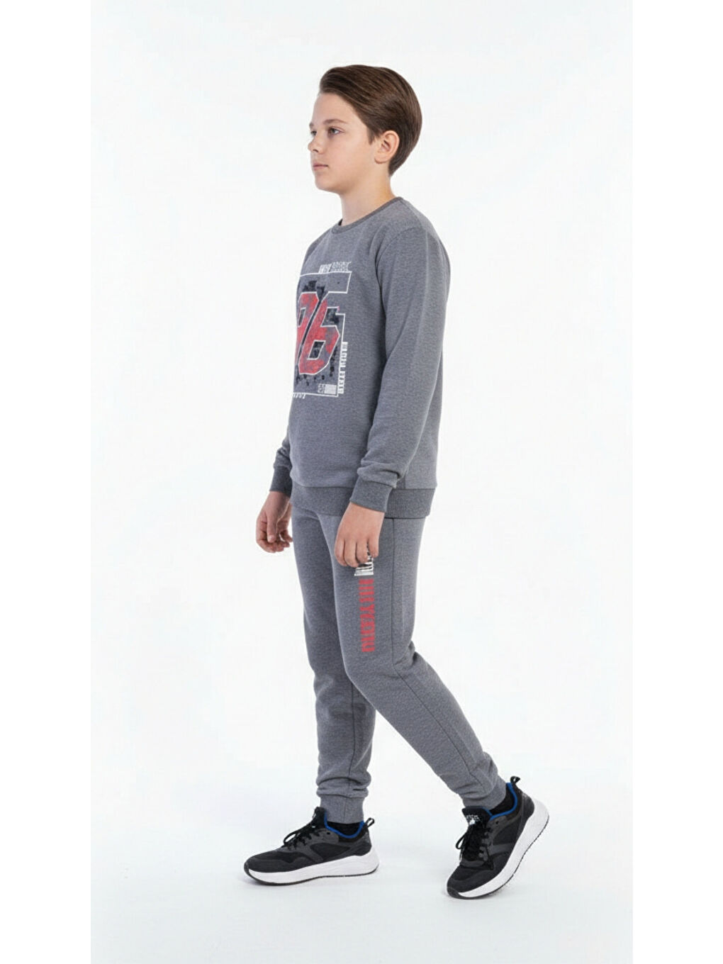 Antrasit Erkek Çocuk Baskılı Eşofman Takımı-4