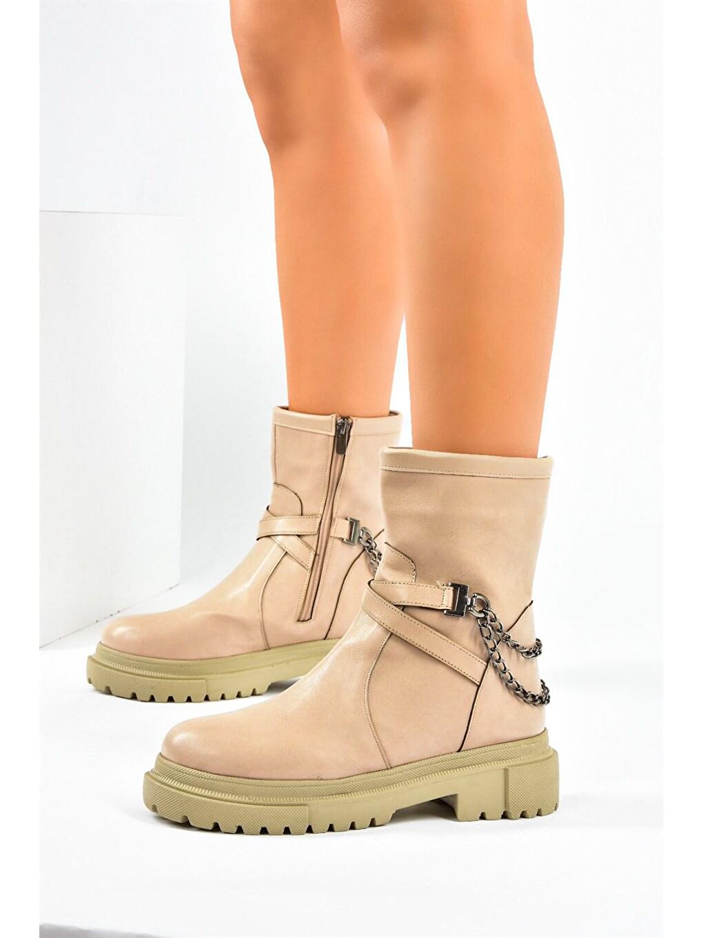 Bej L9960345 Ten Kadın Bot-1