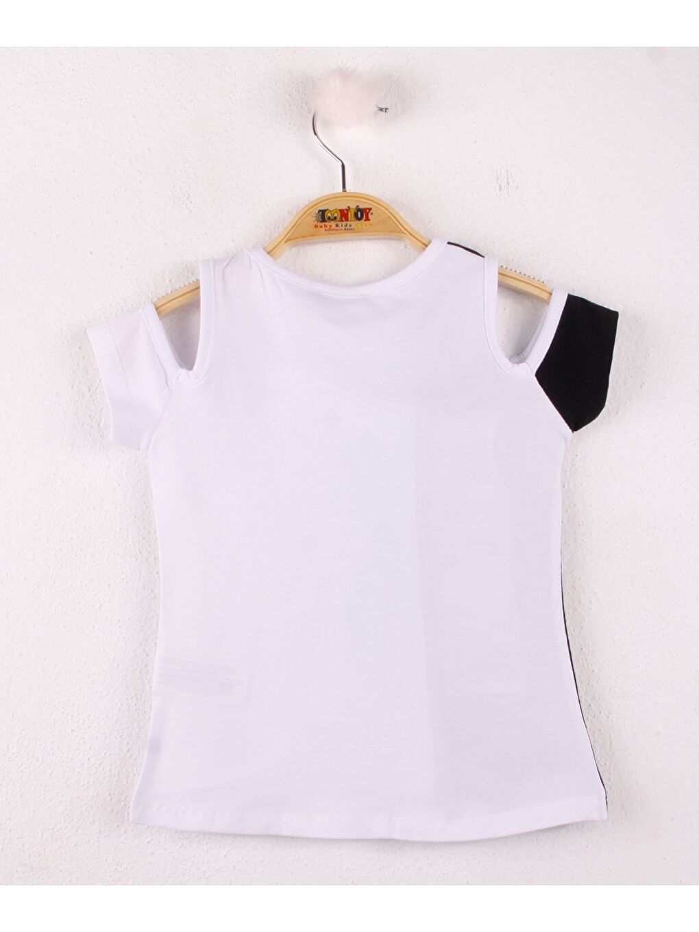 Beyaz Kız Çocuk Pineapple Nakış Tişört-1