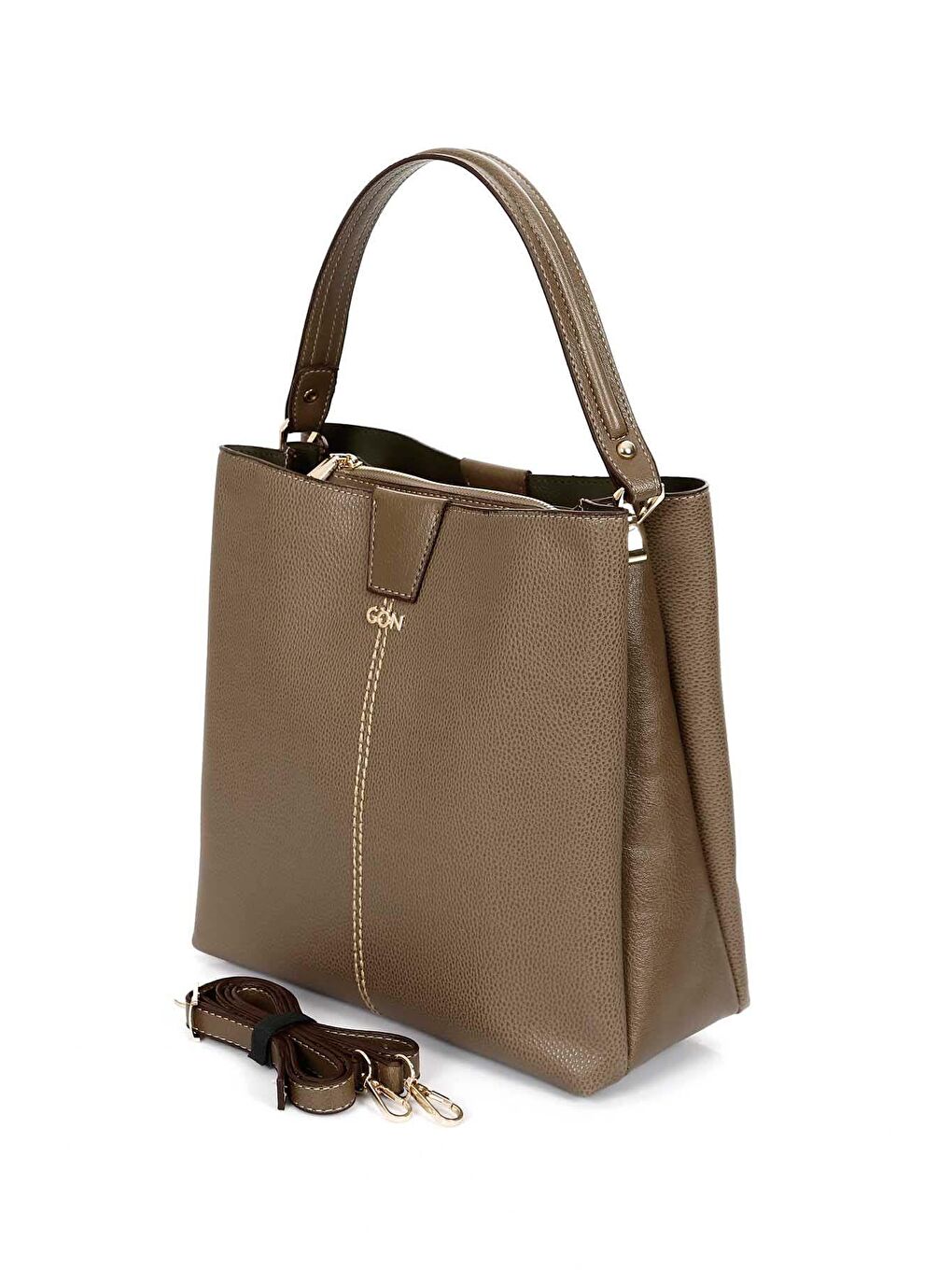 Bej Büyük Boy Kadın El Ve Omuz Çantası B5023-2