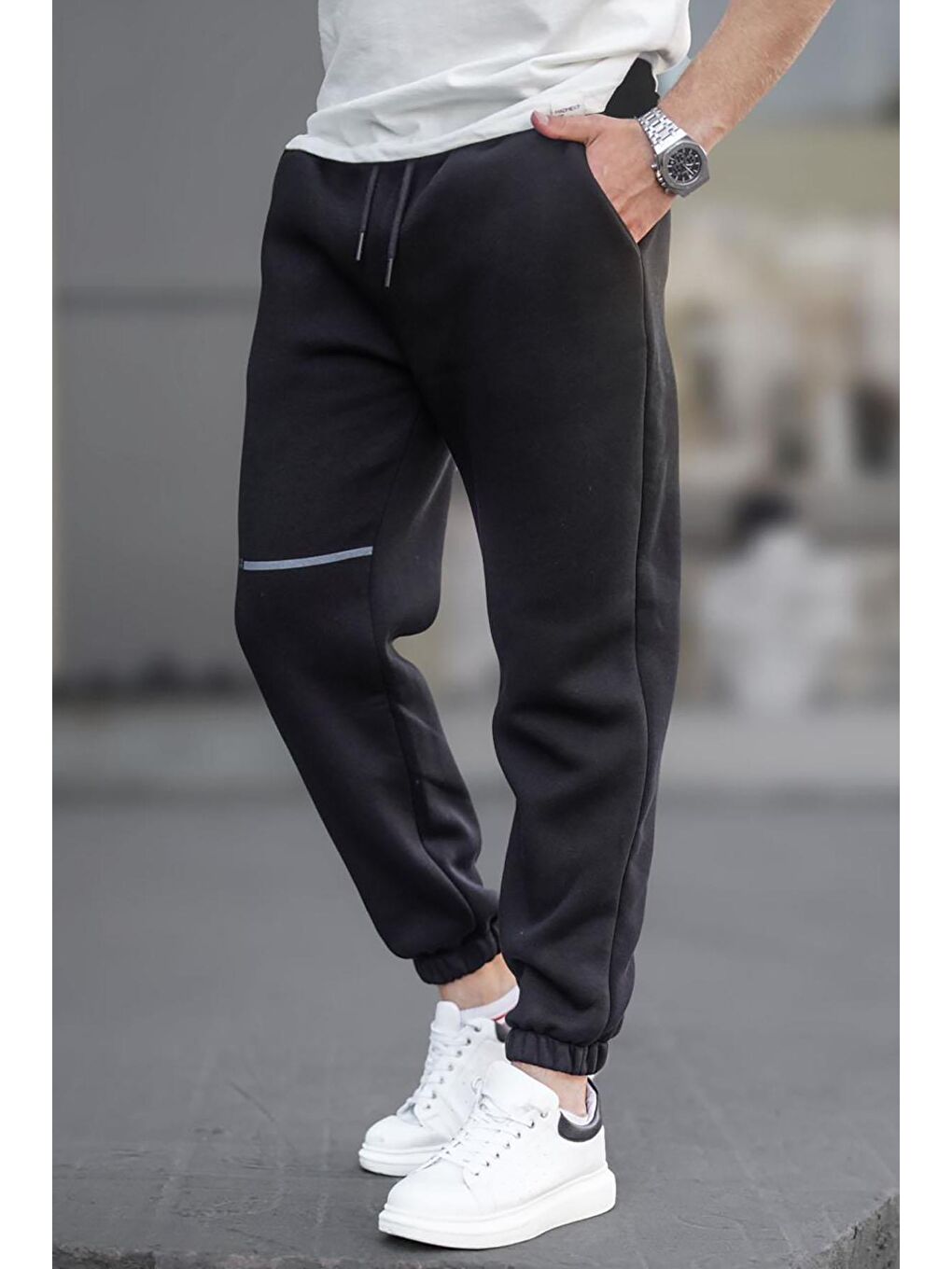 Siyah Cep Detaylı Erkek Basic Eşofman Altı 6523