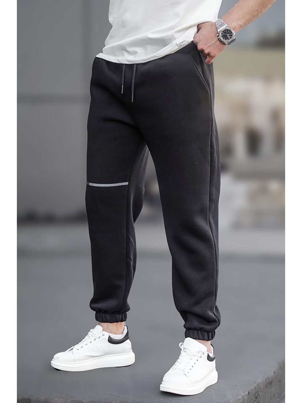 Siyah Cep Detaylı Erkek Basic Eşofman Altı 6523-1