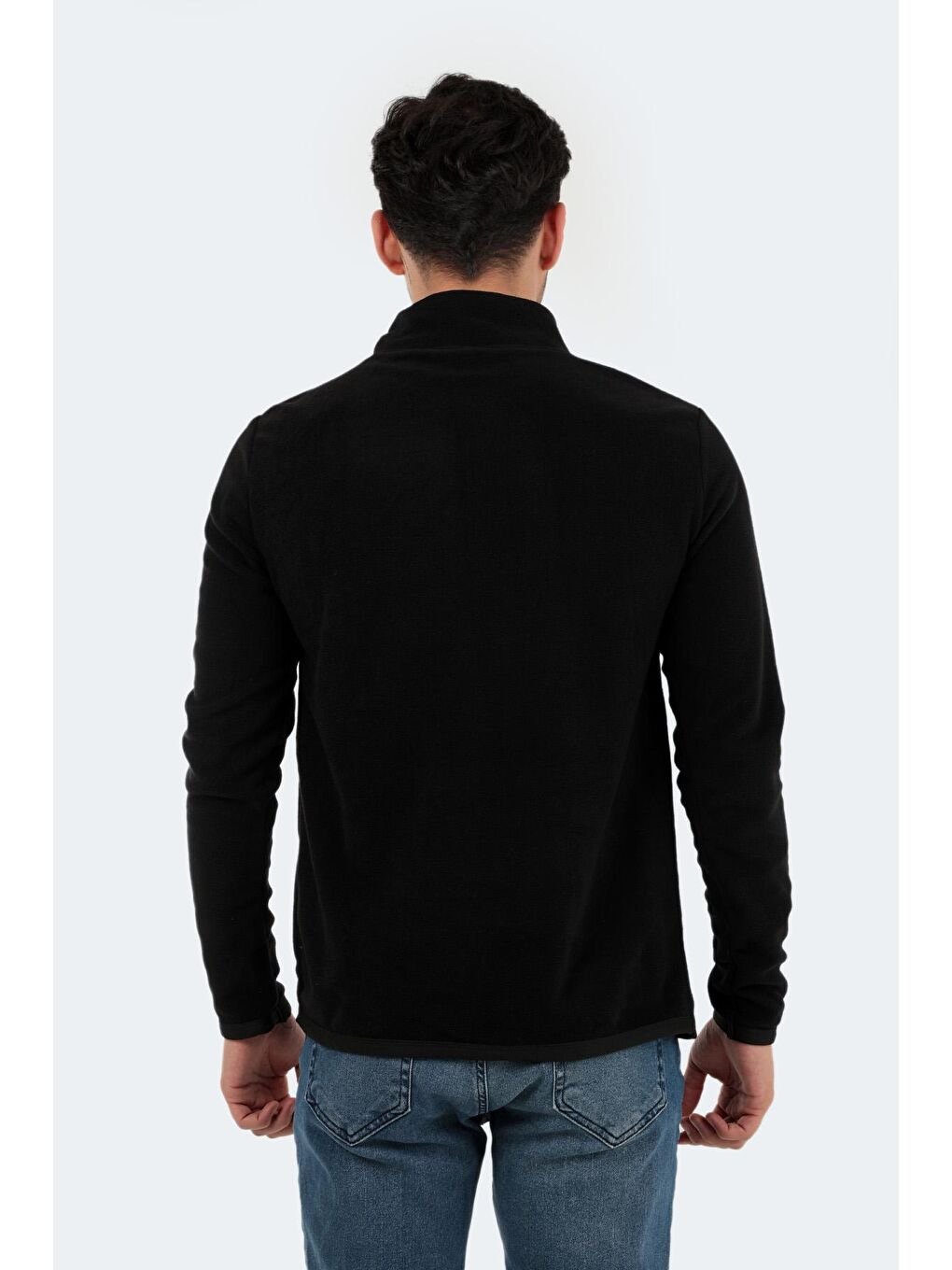 SANNE Erkek Fermuarlı Sweatshirt Siyah-1