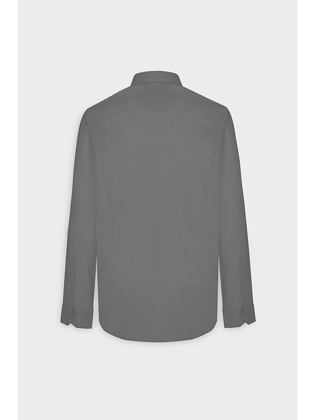 Erkek Antrasit %100 Pamuk Oxford Slim Fit Dar Kesim Düğmeli Yaka Flamlı Gömlek-8