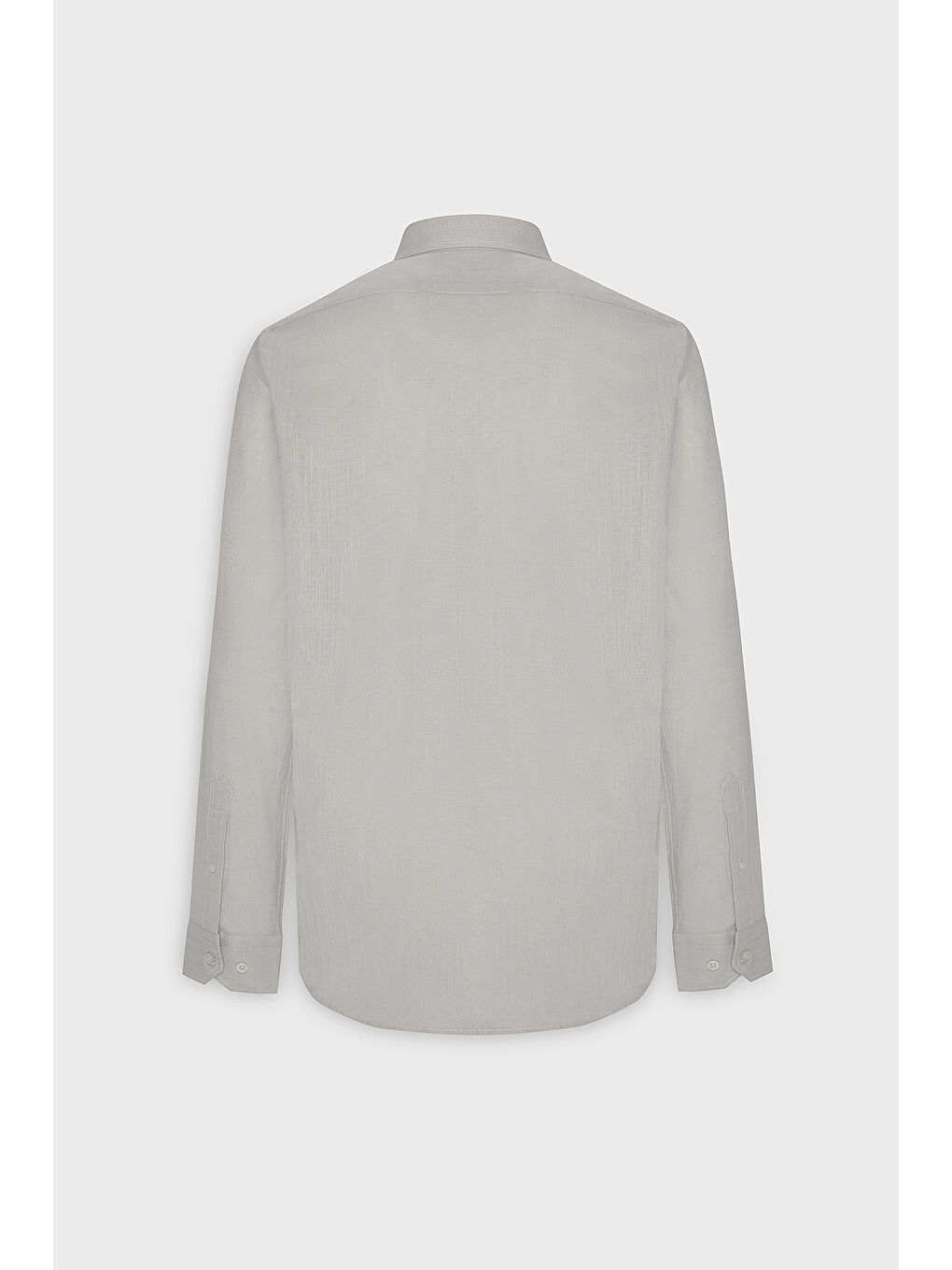 Erkek Gri %100 Pamuk Oxford Slim Fit Dar Kesim Düğmeli Yaka Flamlı Gömlek-9