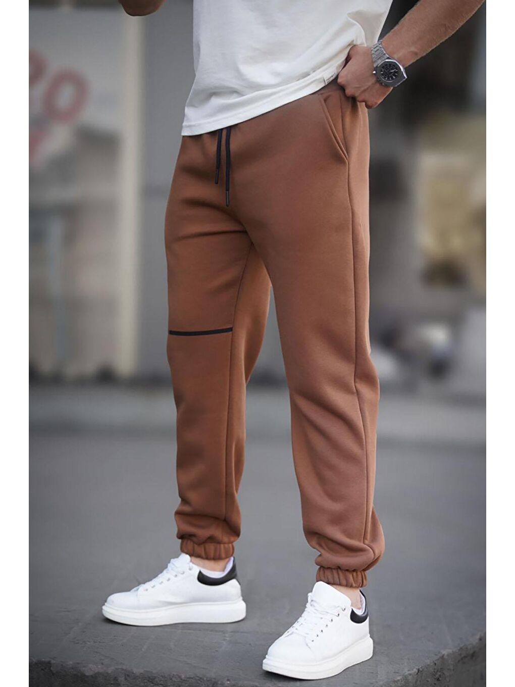 Kahverengi Cep Detaylı Erkek Basic Eşofman Altı 6523-1