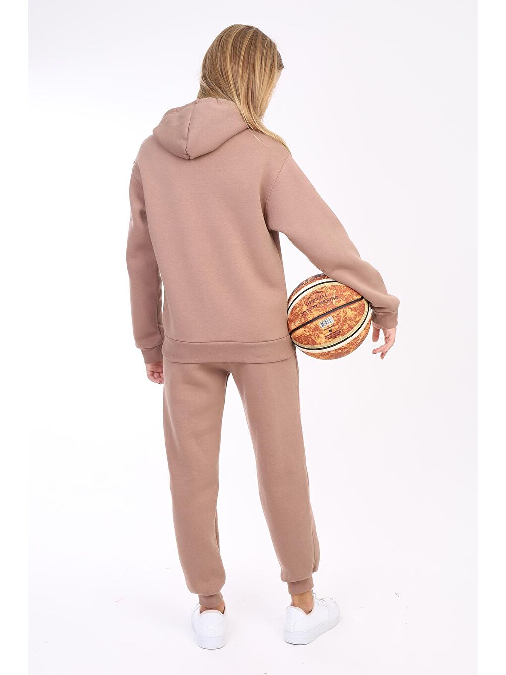 Kahverengi Kız Çocuk Ayıcık Detaylı 3 İplik Kalın Takım 9-14 Yaş Lx169-4