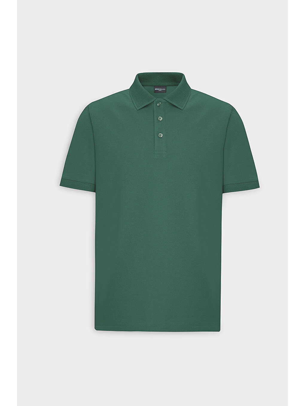 Erkek Koyu Yeşil Slim Fit Dar Kesim Polo Yaka %100 Pamuk Kısa Kollu Tişört-7