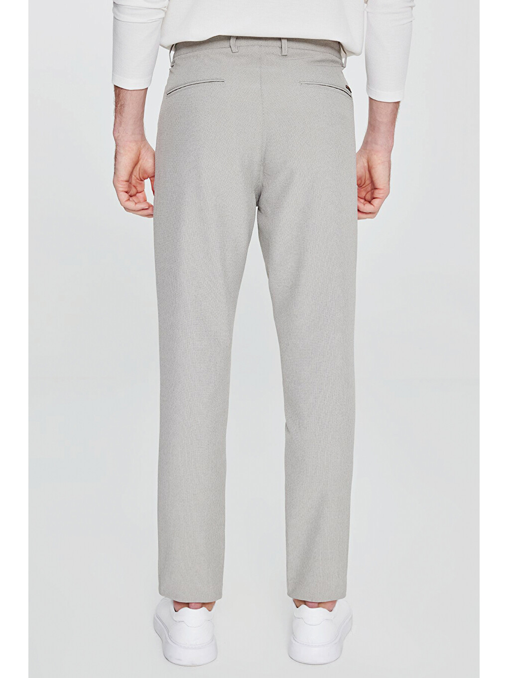 Erkek Açık Yeşil Slim Fit Dar Kesim Beli Bağlamalı Yan Cepli Casual Jogger Pantolon-5