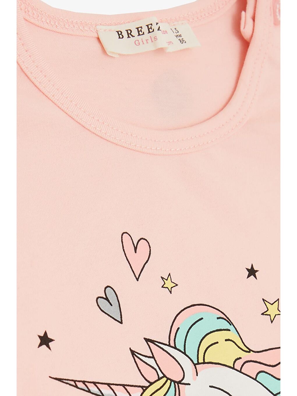 Pembe Kız Çocuk Kapri Taytlı Takım  Baskılı Somon (1.5-4 Yaş)-4