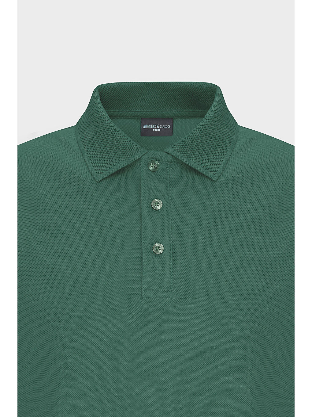 Erkek Koyu Yeşil Slim Fit Dar Kesim Polo Yaka %100 Pamuk Kısa Kollu Tişört-8