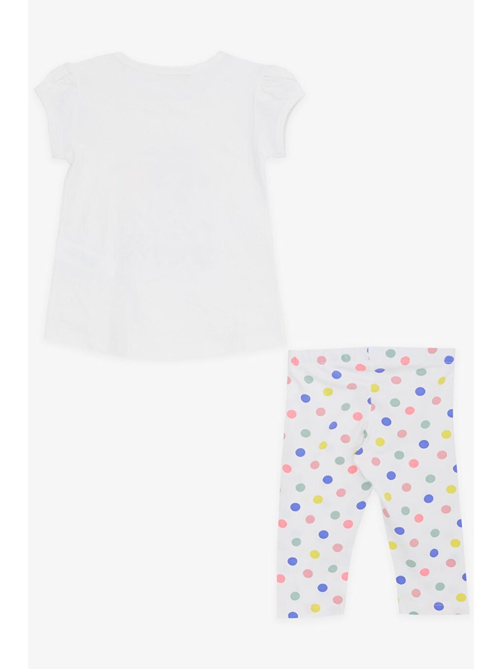 Kız Çocuk Kapri Tayt Takım Sevimli Küçük Arkadaşlar Temalı Ekru (1.5-5 Yaş)-1