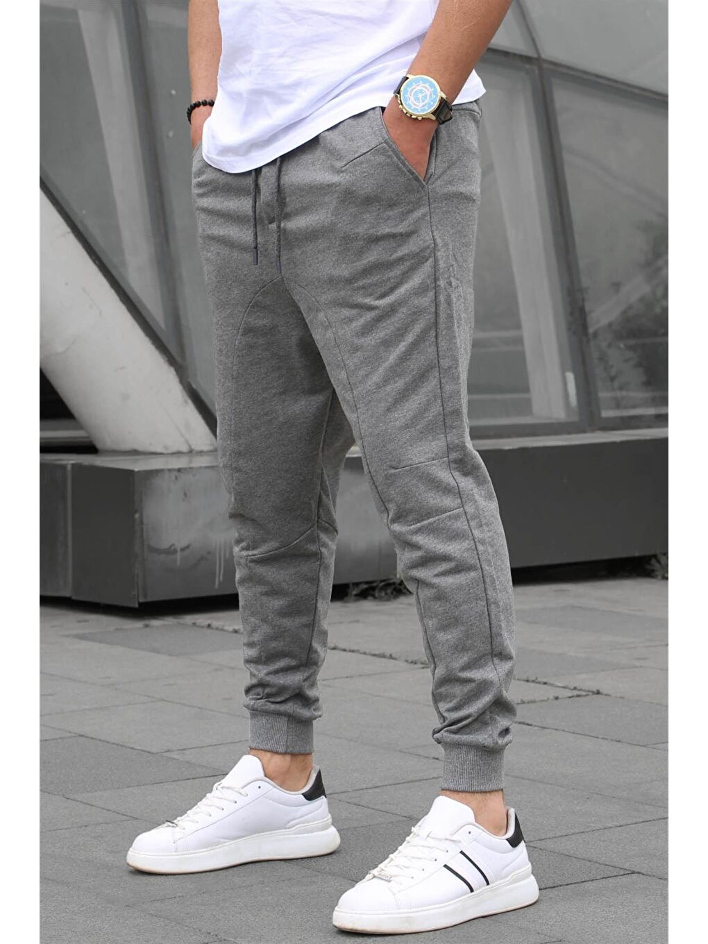 Antrasit Paçası Lastikli Erkek Eşofman 4800-1