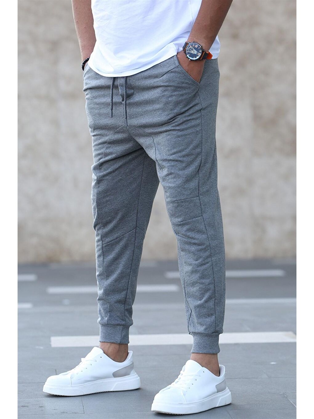 Antrasit Paçası Lastikli Erkek Eşofman 4800-3